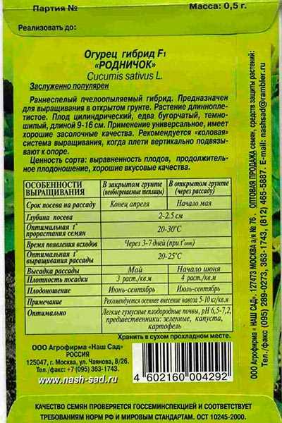 Гібрид f1 Родничок - ідеальні огірки для вирощування